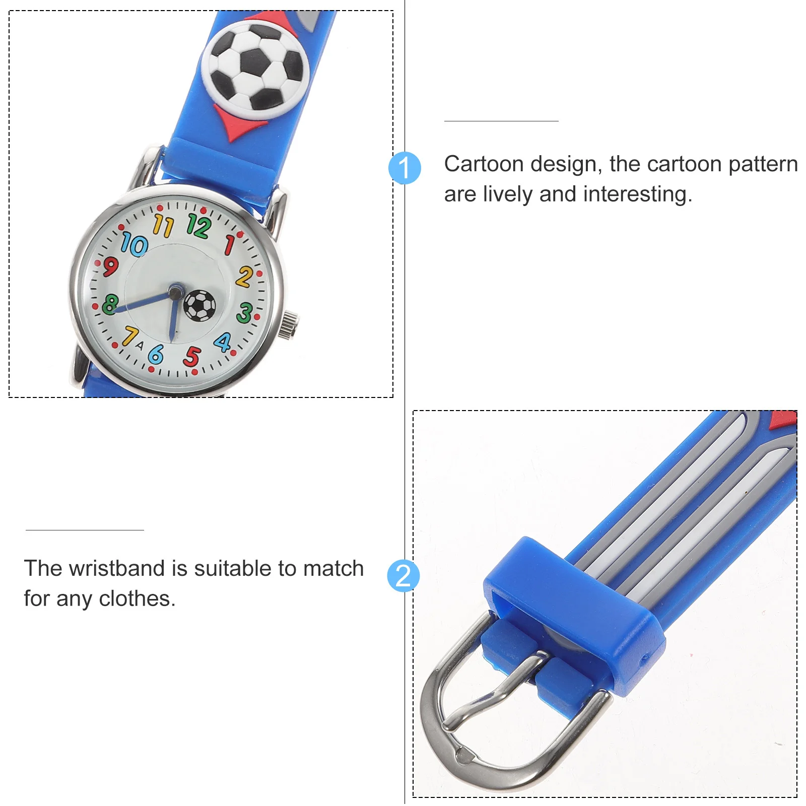 Cartoon Soccer Watch Comfortable Durable Wristwatch for 's Casual Wear Cartoon Watch