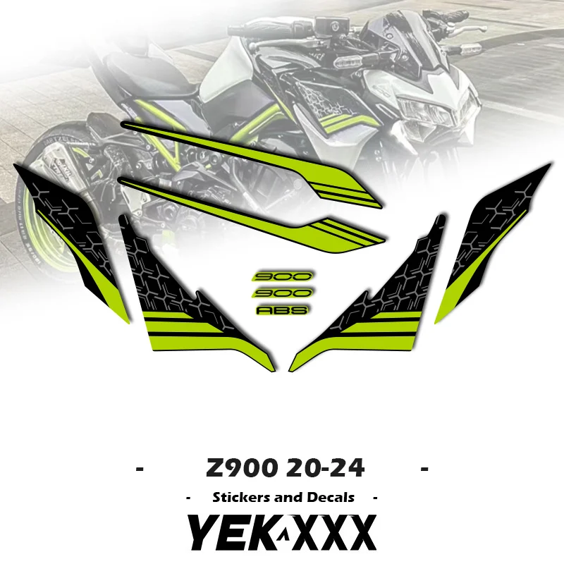 อุปกรณ์เสริมรถจักรยานยนต์ Fairing Decal เต็มรูปแบบชุดสติกเกอร์กันน้ํา Z900 สําหรับ KAWASAKI Z900 Ninja 2020 2021 2022 2023 2024