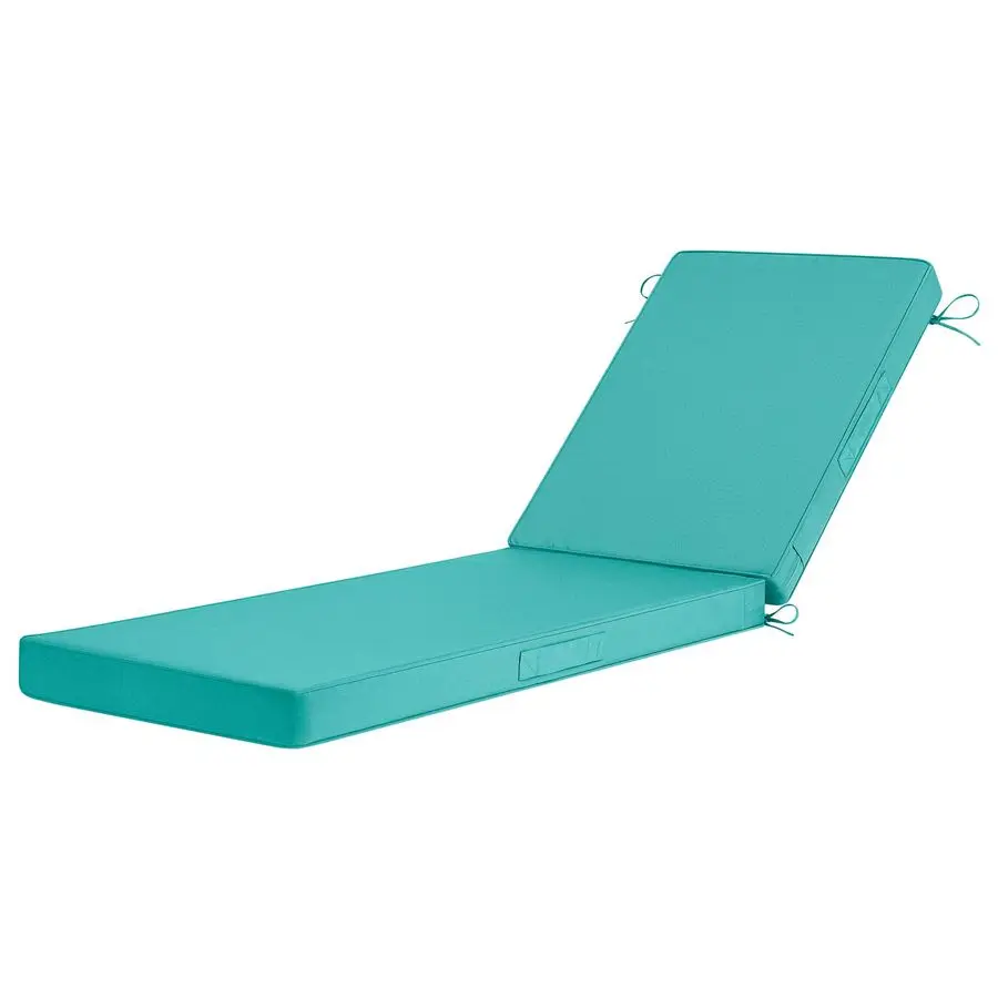 

Подушки для шезлонгов уличные, 3-слойные водонепроницаемые подушки для садовой мебели со съемным чехлом и 4 завязками, 72x21x3 дюйма, для патио