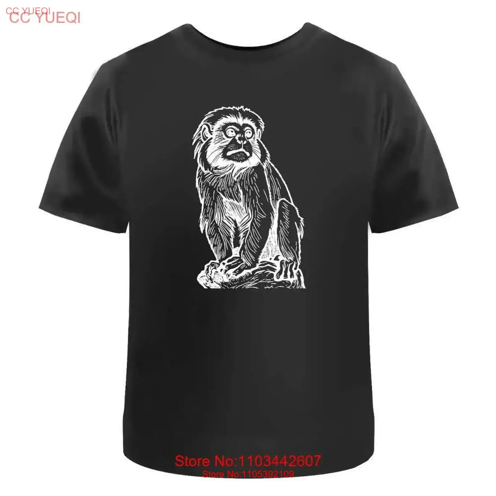 Camiseta de algodón 'Golden Lion Tamarin' TA046048, estilo vintage, ligeramente cómoda, informal, estilo streetwear para hombre, con gráfico elegante