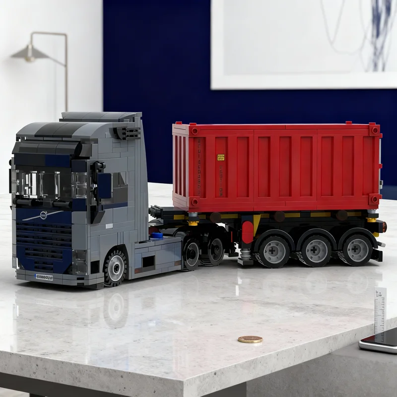 678pcs MOC Vovo FH16 6x4 + Container Semitrailer City Cargo Model Building Blocks Christmas Gift Construction Toys Creative