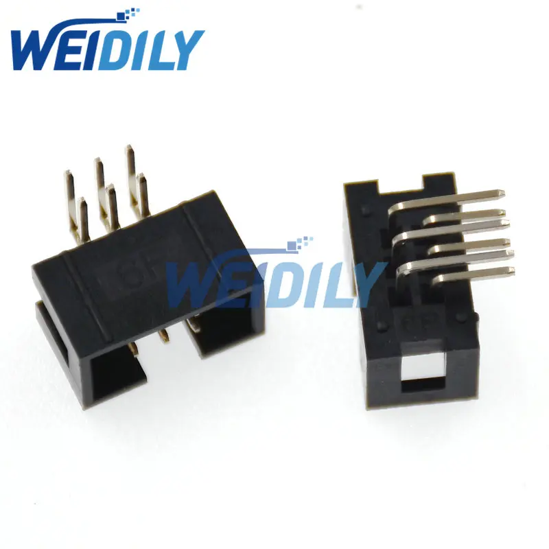 5PCS Right Angle DC3 6P 8P 10P 14P 16P 20P 26P 30P 40P Pitch 2.54mm Socket Header Connector ISP Male Double-spaced IDC JTAG