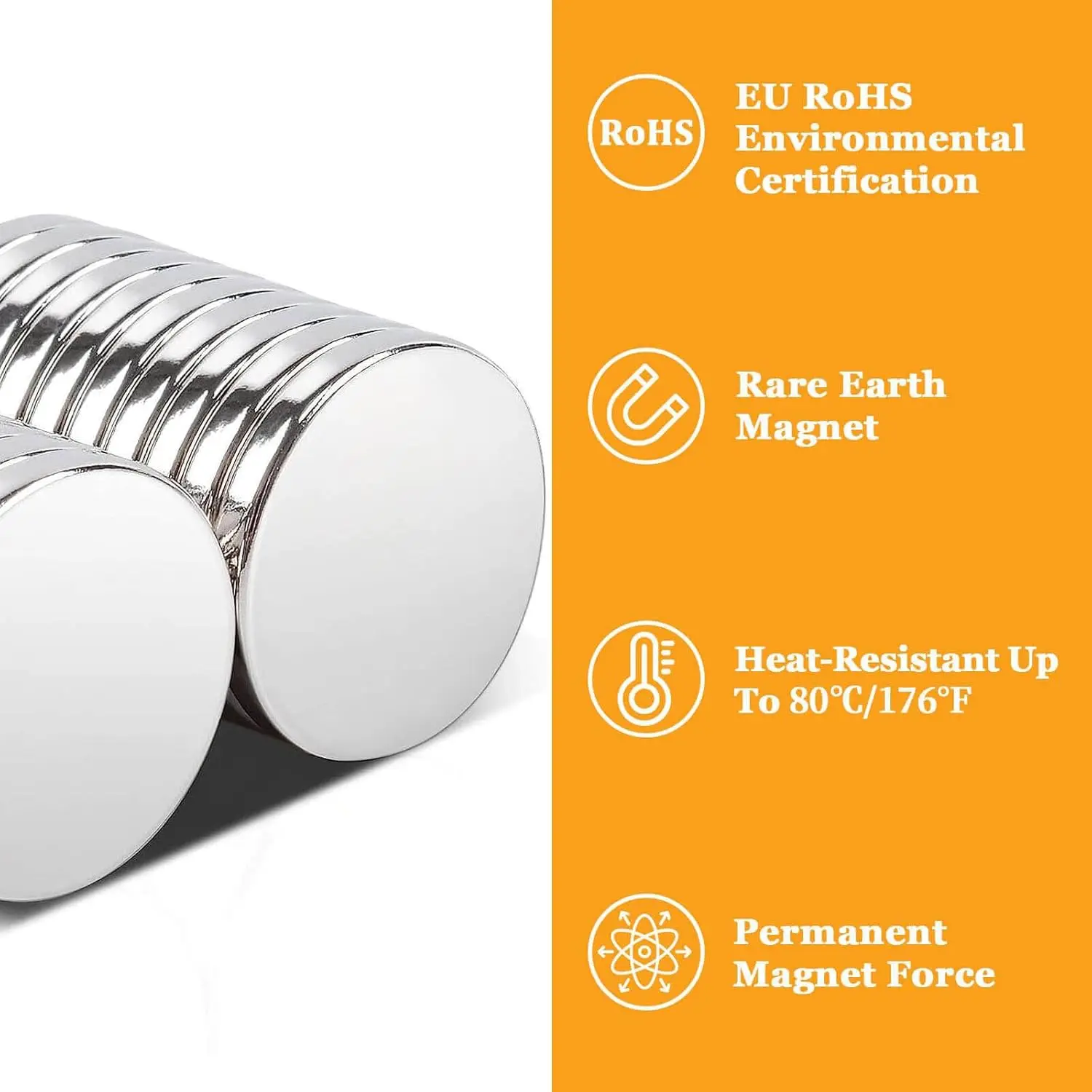 مغناطيس نيوديميوم 15 × 2 مم شديد التحمل، أرض نادرة قوية للغاية مع دعم لاصق، مغناطيس قرص نيوديميوم قوي #3