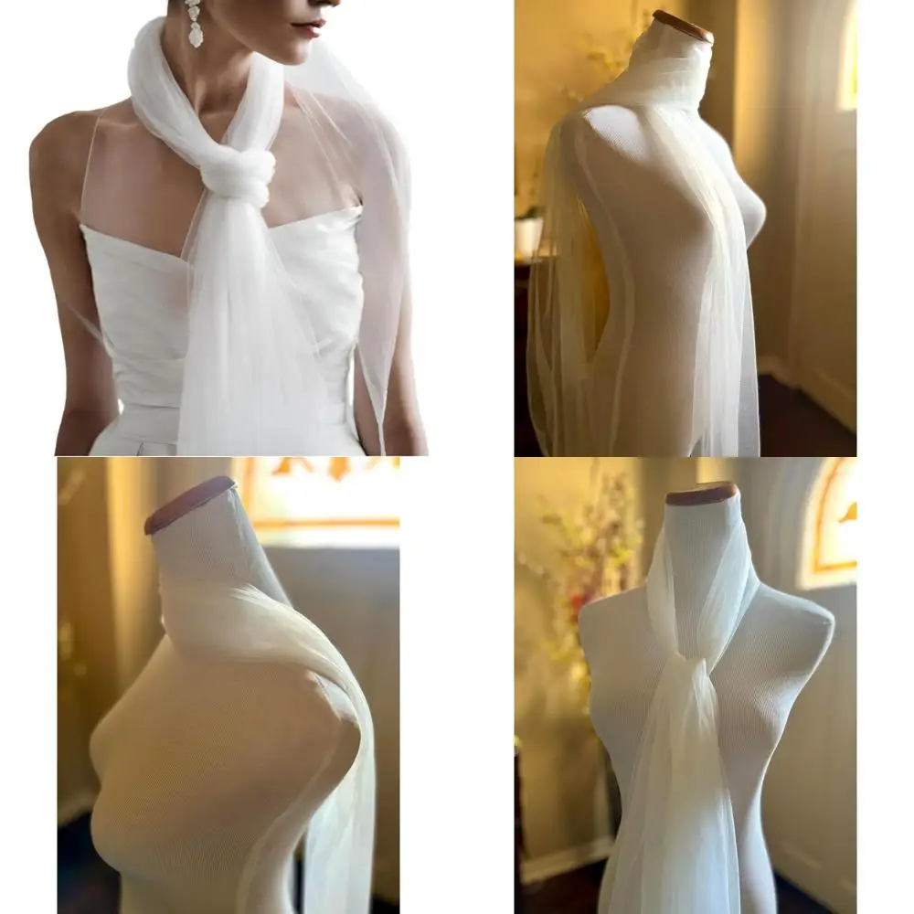 

Elegant Tulle Wedding Scarf for Bridal Outfit - Chic and Graceful Accessory