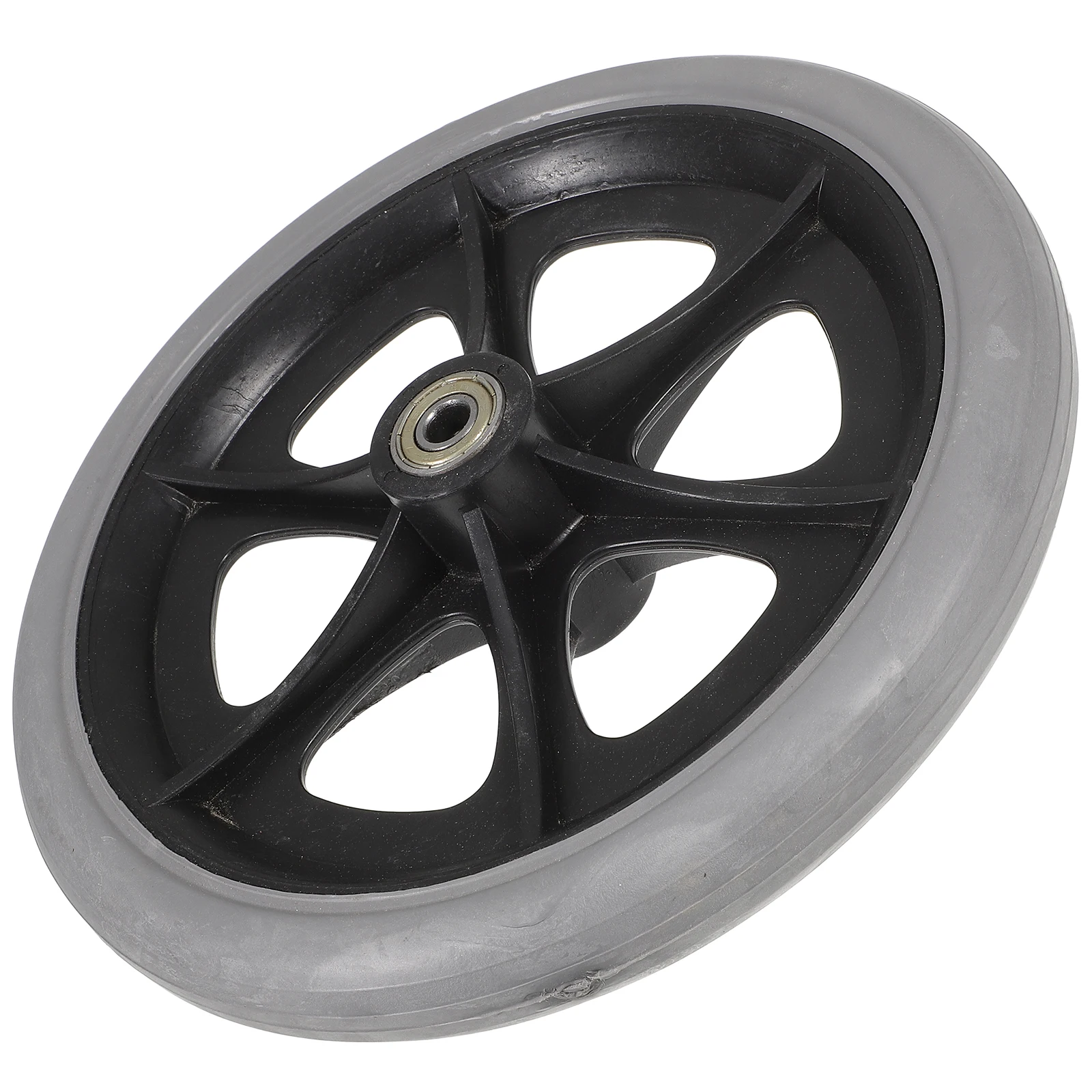 

1pc 8Inch Black Wheelchair Front Wheel Solid Tire Universal Wheel Replacement Parts For Elderly Disabled Users