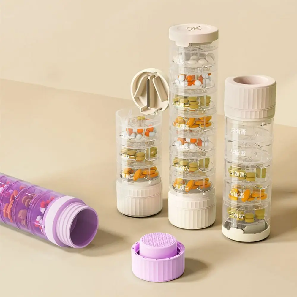 4 in 1 7 Days Pill Box Multi Grids Dustproof Pill Case with lid Containable water Pills Storage Box Drug Separation