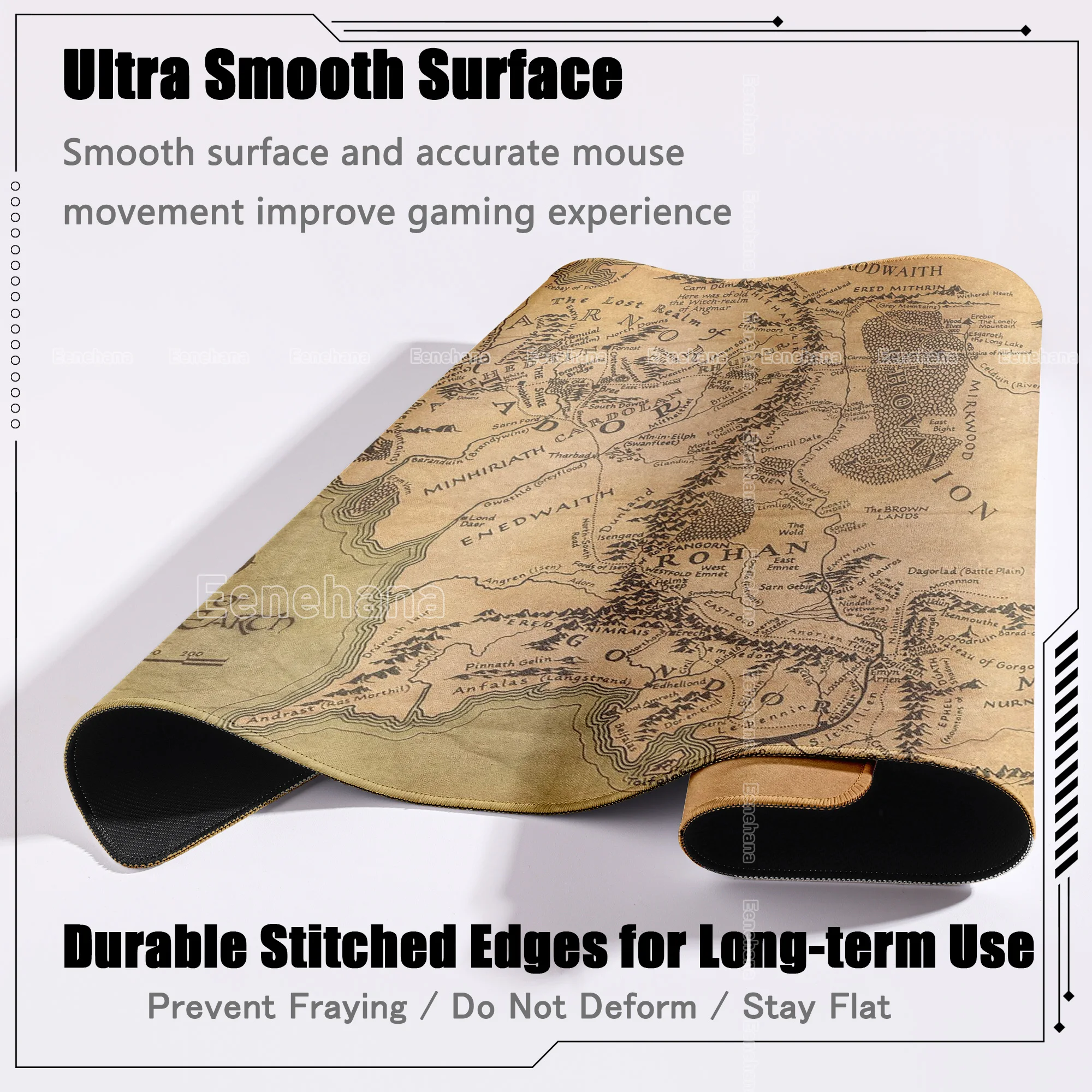 The L-Lord of The Ring Großes Gamer-Mauspad, rutschfeste Laptop-Tastatur, Schreibtischmatten, Zubehör, PC, Gaming, XXL, Büro, Zuhause, Setup-Teppiche