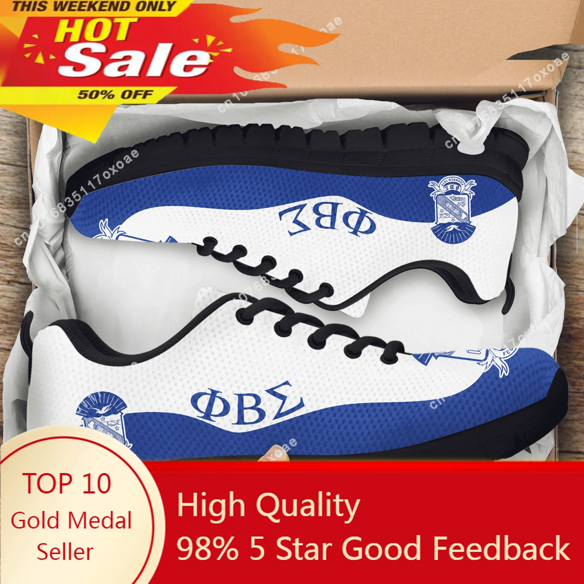 

Phi Beta Sigma Design Lace-up Casual Sneakers Women's Flat Shoes Lightweight Non-Slip Ladies Sport Shoes Zapatillas