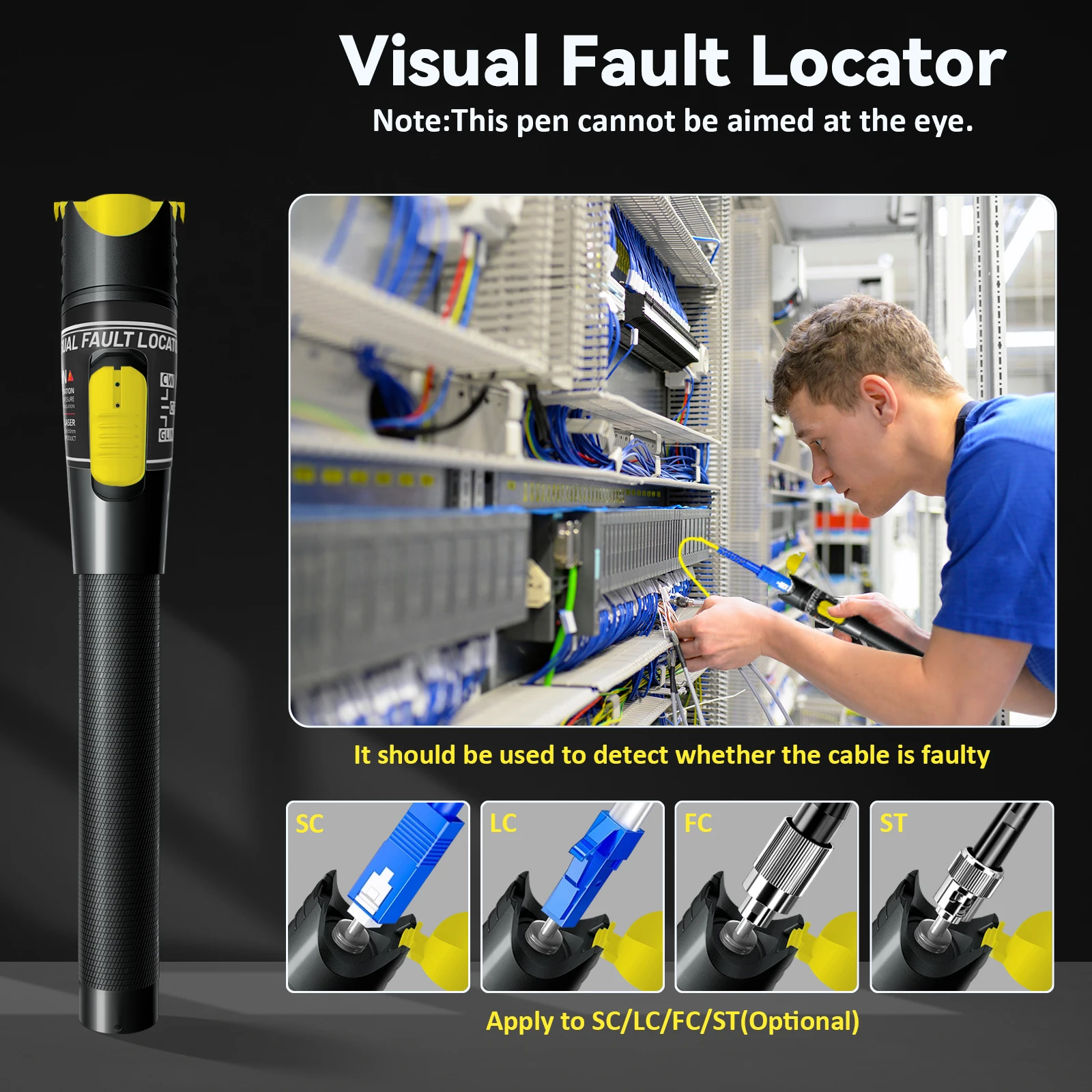 Fiber Optic Cable Tester Pen 30/50/80/100mw Visual Fault Locator SC/FC/ST 2.5mm Interface VFL 30/50/80/100Km Range
