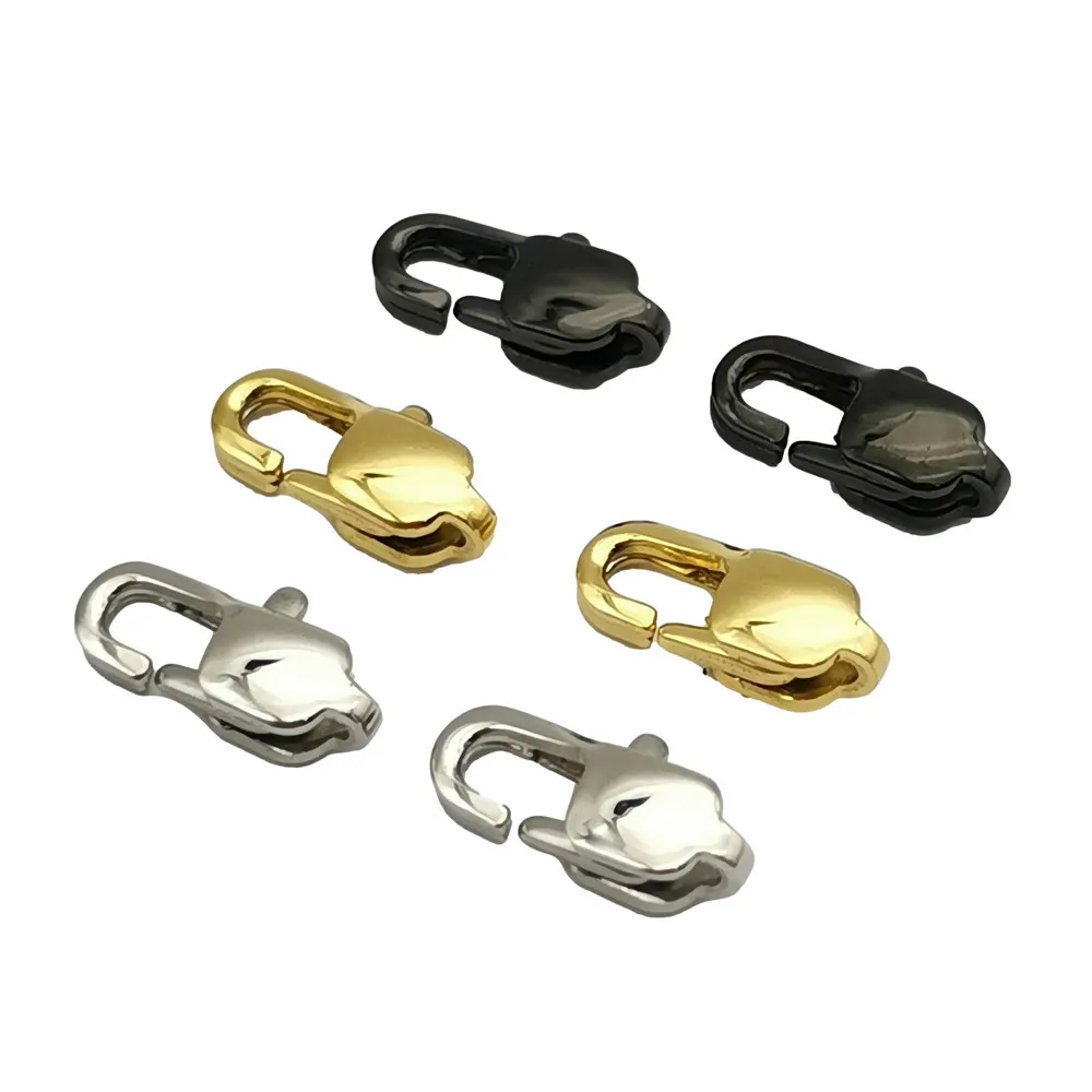 ShapesbyX 10 Pieces 13mm/11mm CB Lobsters Stainless Steel 316L Gold /Black for Jewelry Making Bracelet Necklace Lobster