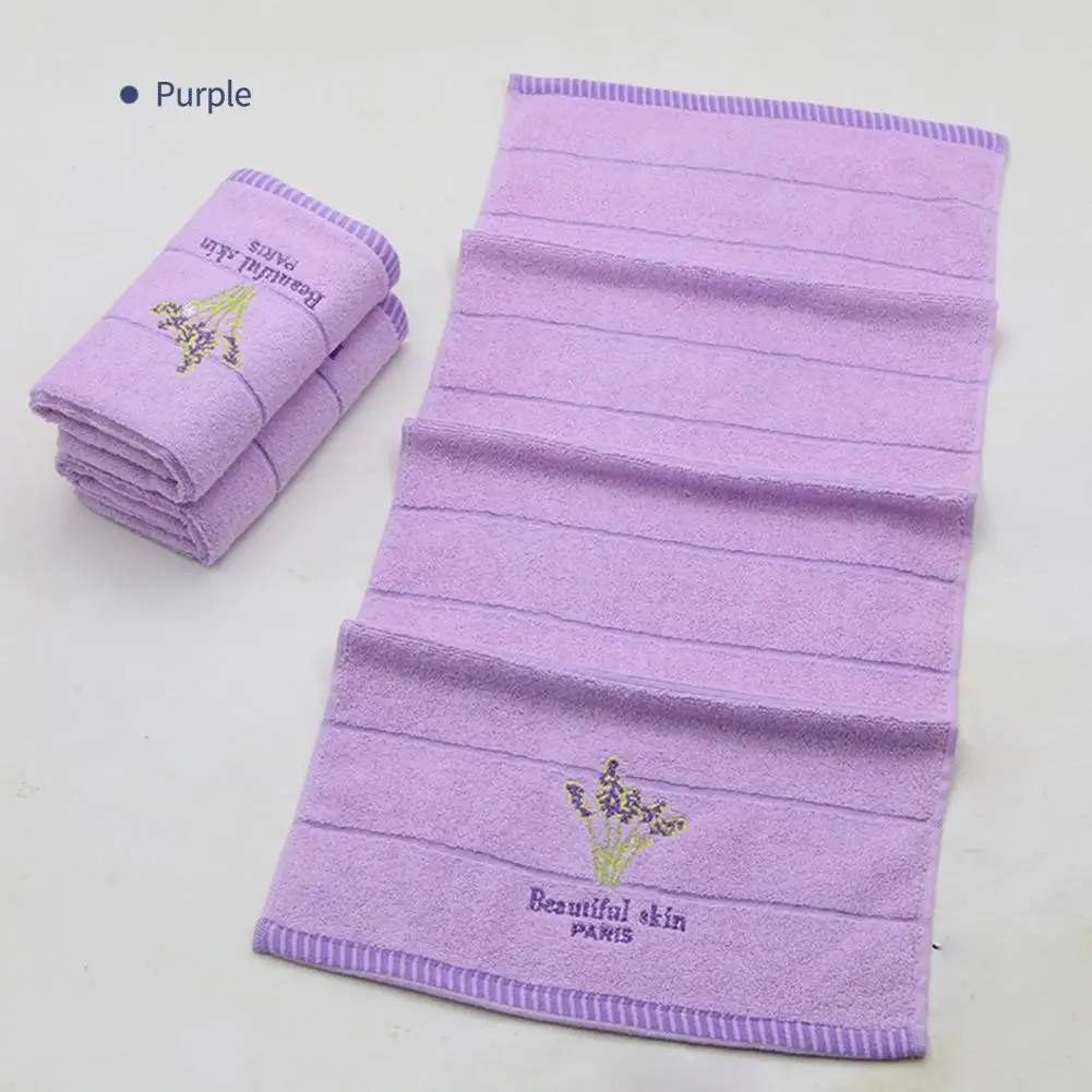 74x33cm Rectangle Strong Water Absorption Soft Extra Thick Face Towel Adult Lavender Pattern Bath Shower Towel for Beauty Salon