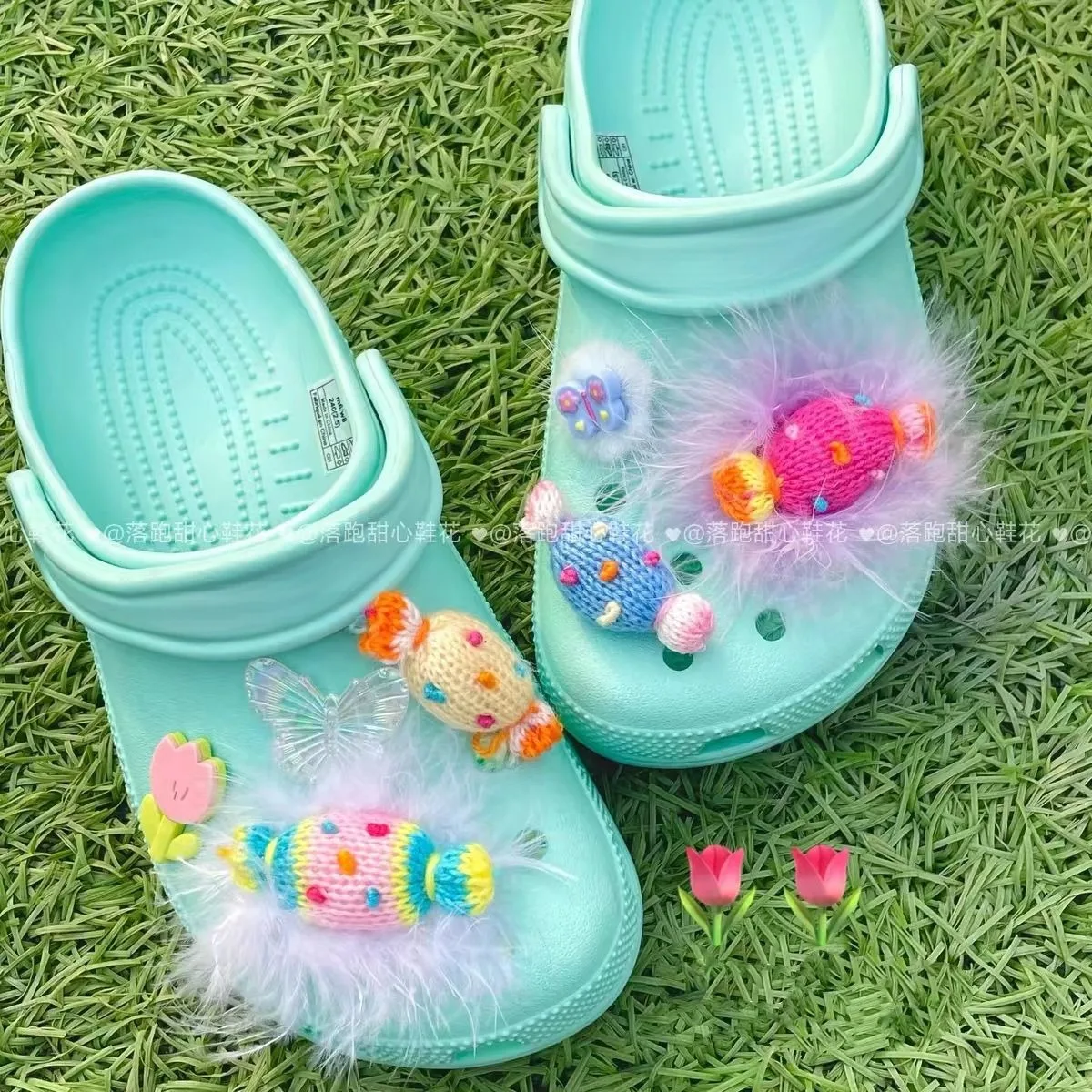 

Plush Candy Series Footwear Decoration DIY Lovely Clogs Jeans Cute Shoe Accessories Funny Charms for Crocs Kids Boys Girls Gifts