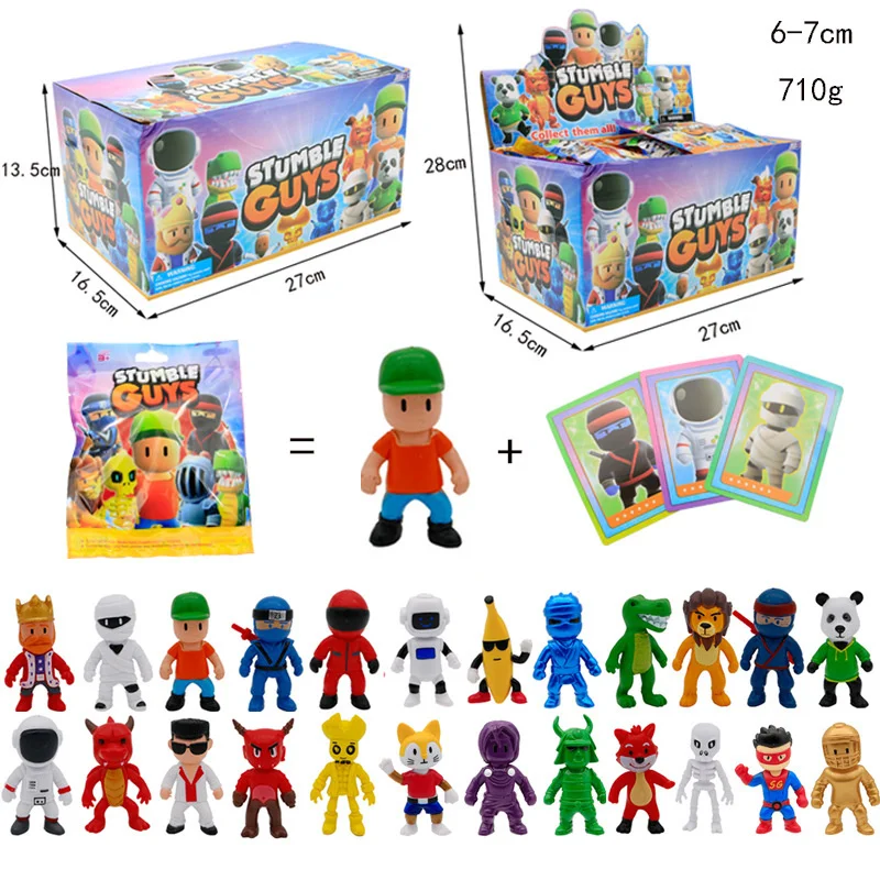 24pcs juguetes Stumble Guys Card Game Model Stumble Guys Anime action  toy figures setfor Kids Gift Collction