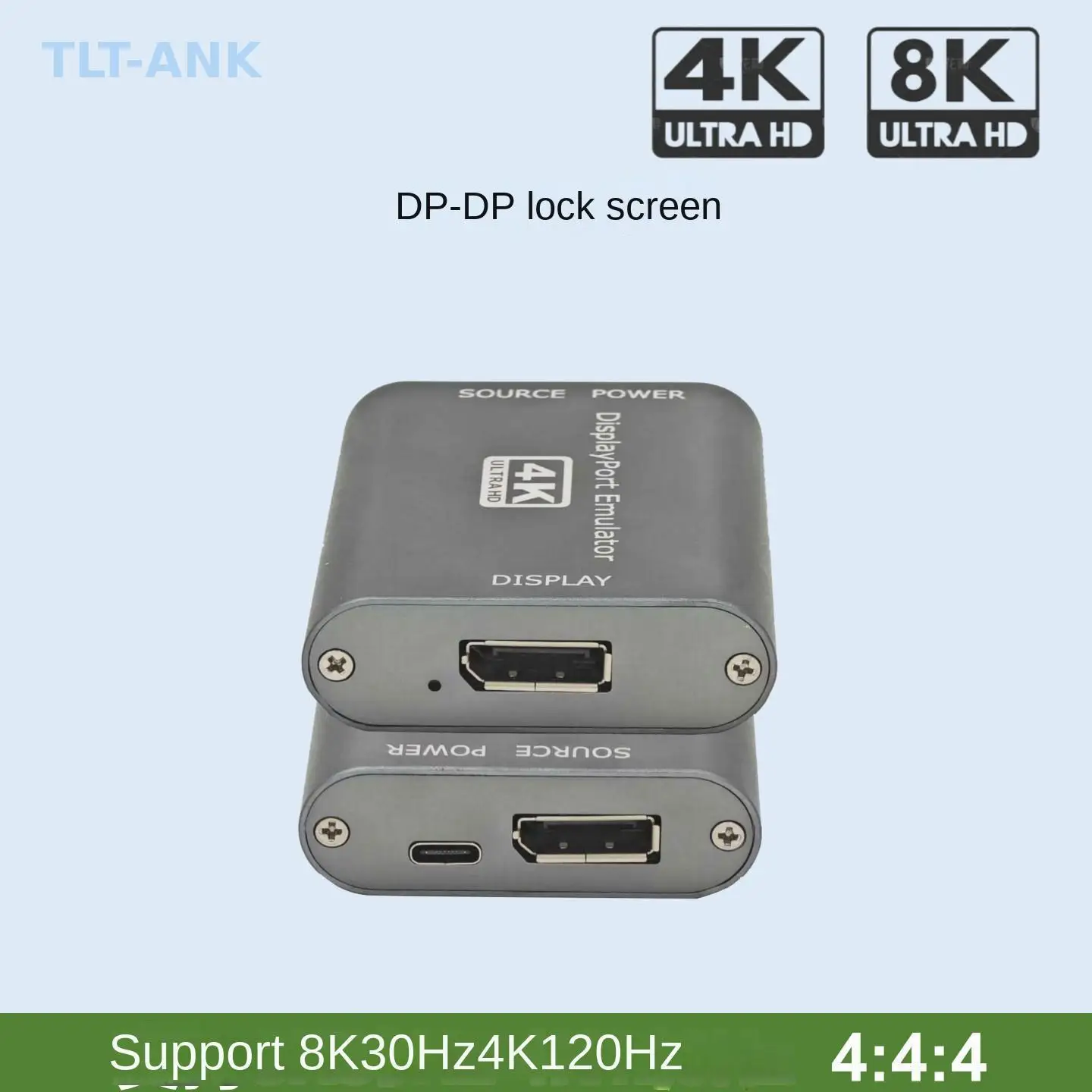 DP to DP EDID Emulator 4K 8K DisplayPort Dummy Plug Virtual Display Adapter for Video Wall Splicing