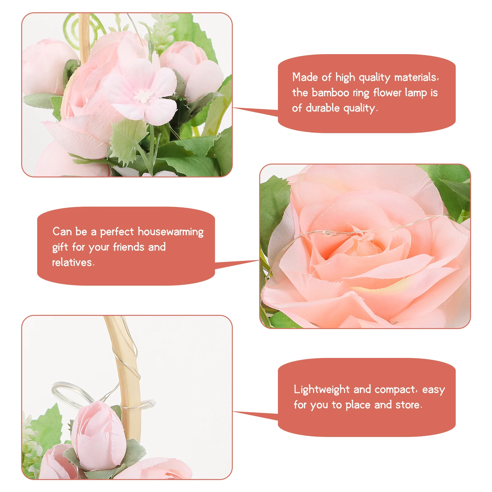 

Artificial Flower Decor Bamboo Simulation Ribbon Lamp Ring Lamp Pendant Hanging Bedroom Living Room Wall Decor Simulation