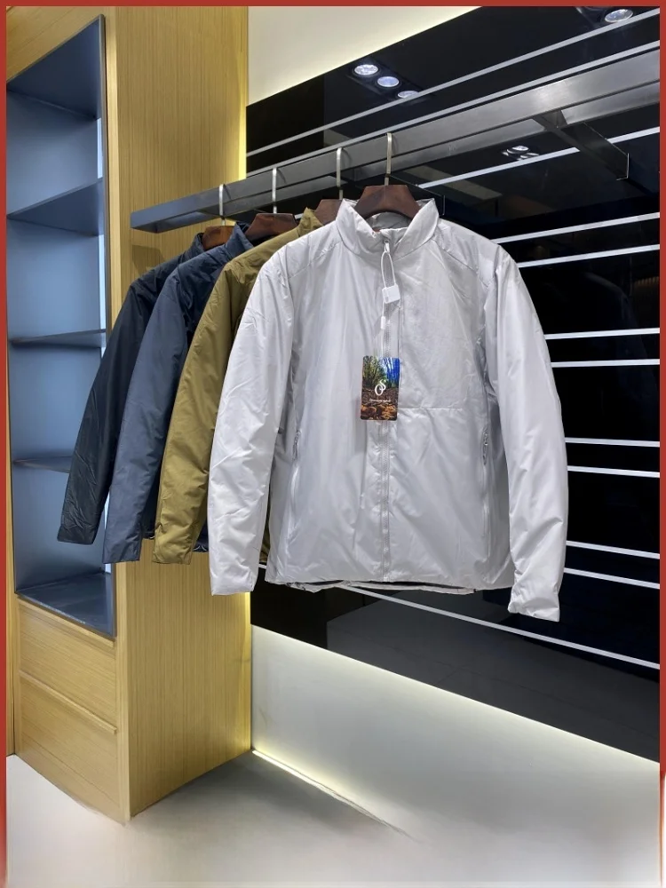 

Мужская хлопковая куртка для улицы, ветрозащитный теплый воротник-стойка, универсальный осенне-зимний элитный модный автобус, повседневный декор на молнии...