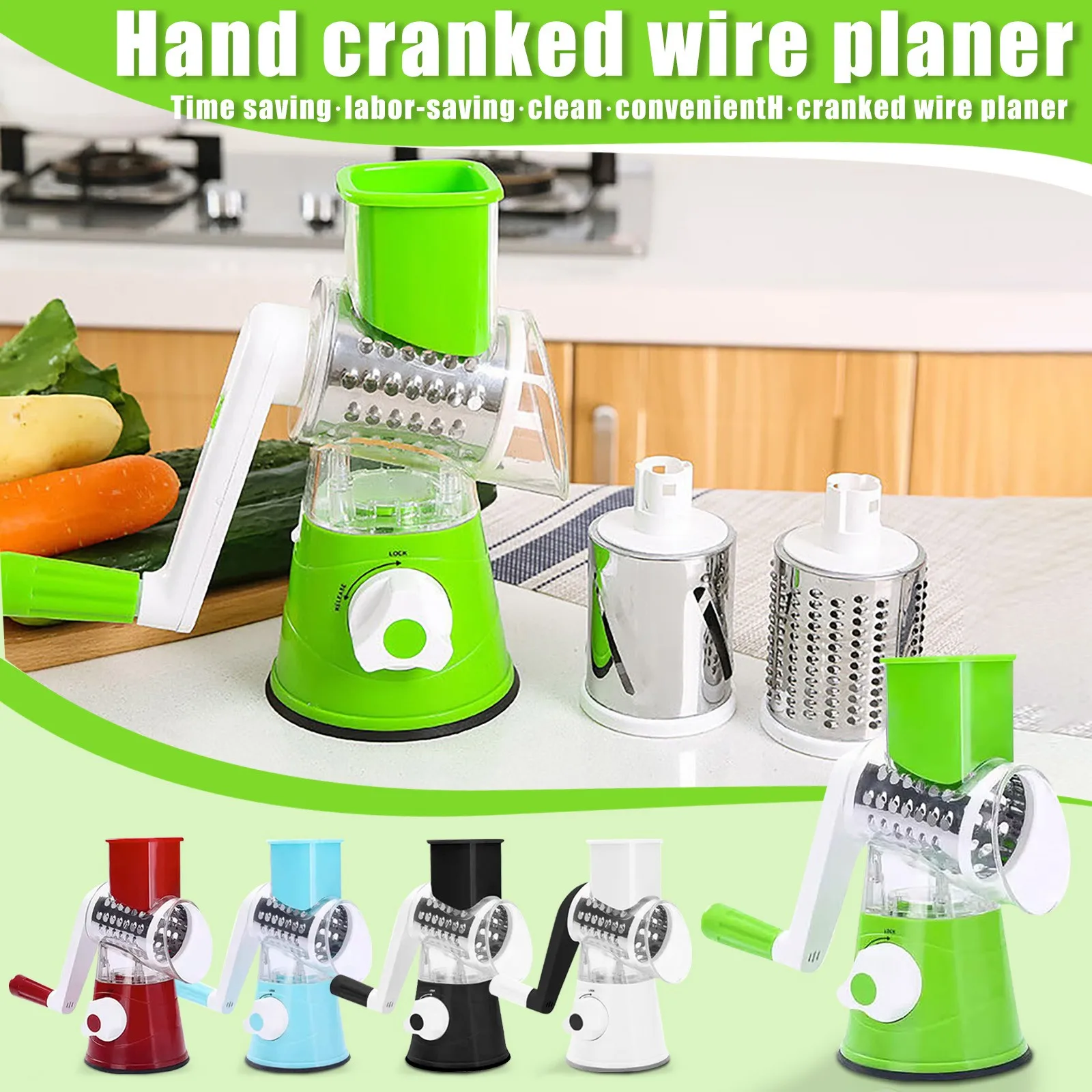 Household Kitchen Shredder Grater Vegetable Cutting Machine Hand-cranked Vegetable Cutter Hand Rocks Tube Potato Machine