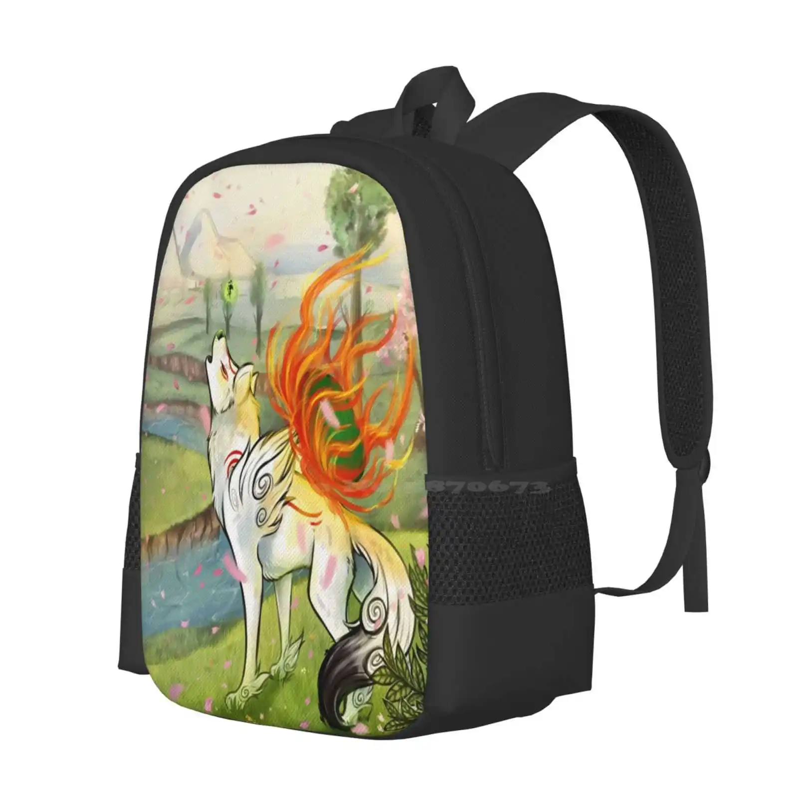 Okami School Bag Big Capacity Backpack Laptop Okami Amaterasu