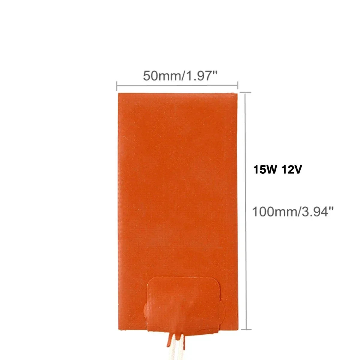 12V 15W 100x50mm Silicone Heater Pad Constant Temperature Printer Heatbed Heating Mat Fuel Oil Tank Water Warming Accessories