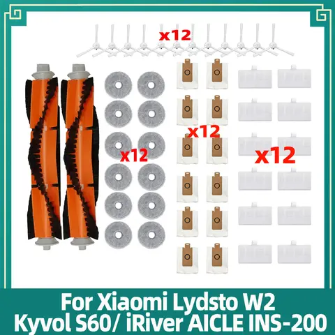 샤오미 사이드 브러시 헤파 필터 걸레 부품, Lydsto W2, Kyvol Cybovac S60, Blaupunkt Bluebot 오메가, inic iX10 호환