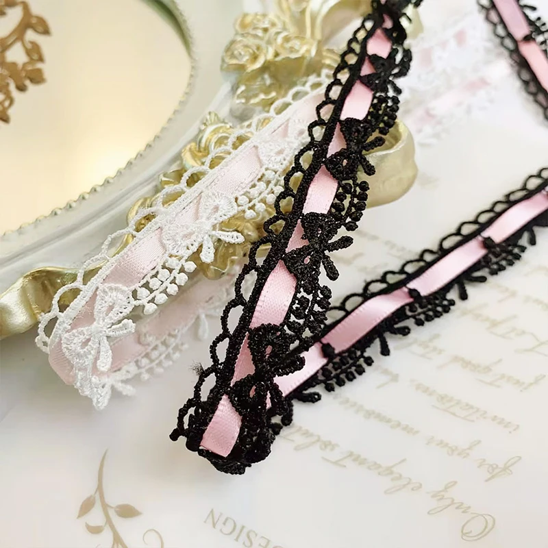 1 ياردة القوس الزخرفية أشرطة الدانتيل تقليم للحرف فستان الحفلات الخياطة Diy بها بنفسك لوازم اليدوية النسيج هدية التفاف التشذيب