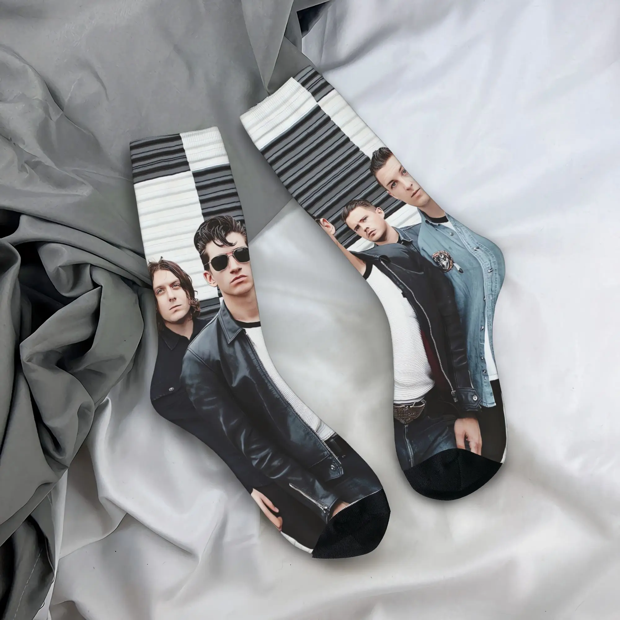 Rock Band Arctic Monkeys Socks Spring  Stockings Casual Men Medium Soft Socks Printed Running Non-Slip Socks