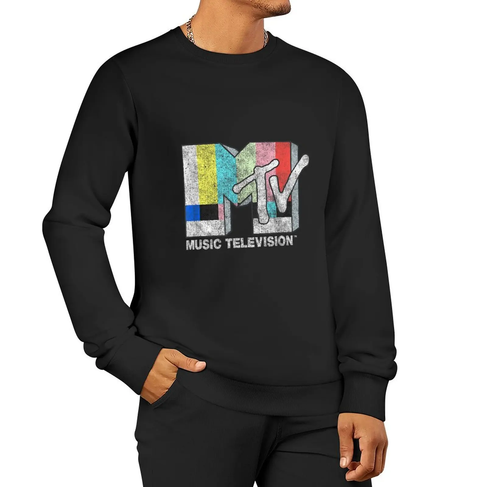 

Vintage TV Signal Logo Pullover Hoodie men clothes mens clothes korean style clothes autumn men sweatshirt