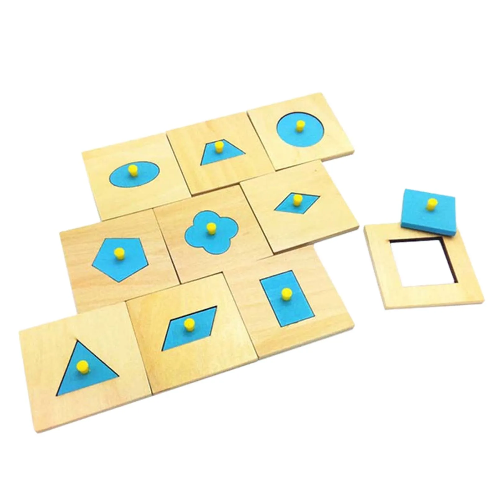 Puzzles en bois en forme de bouton, jouet pour activités d'apprentissage, bloc de motifs de formes, jouets Montessori pour tout-petits d'âge préscolaire, cadeaux
