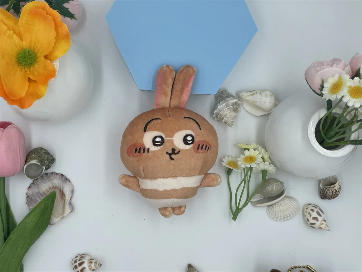 13cm Japanese Cartoon Beach jiyi Animated Plush Doll Usagi Keychain Pendant Hachiware Swimsuit Cute Plush Toy Girl Gift