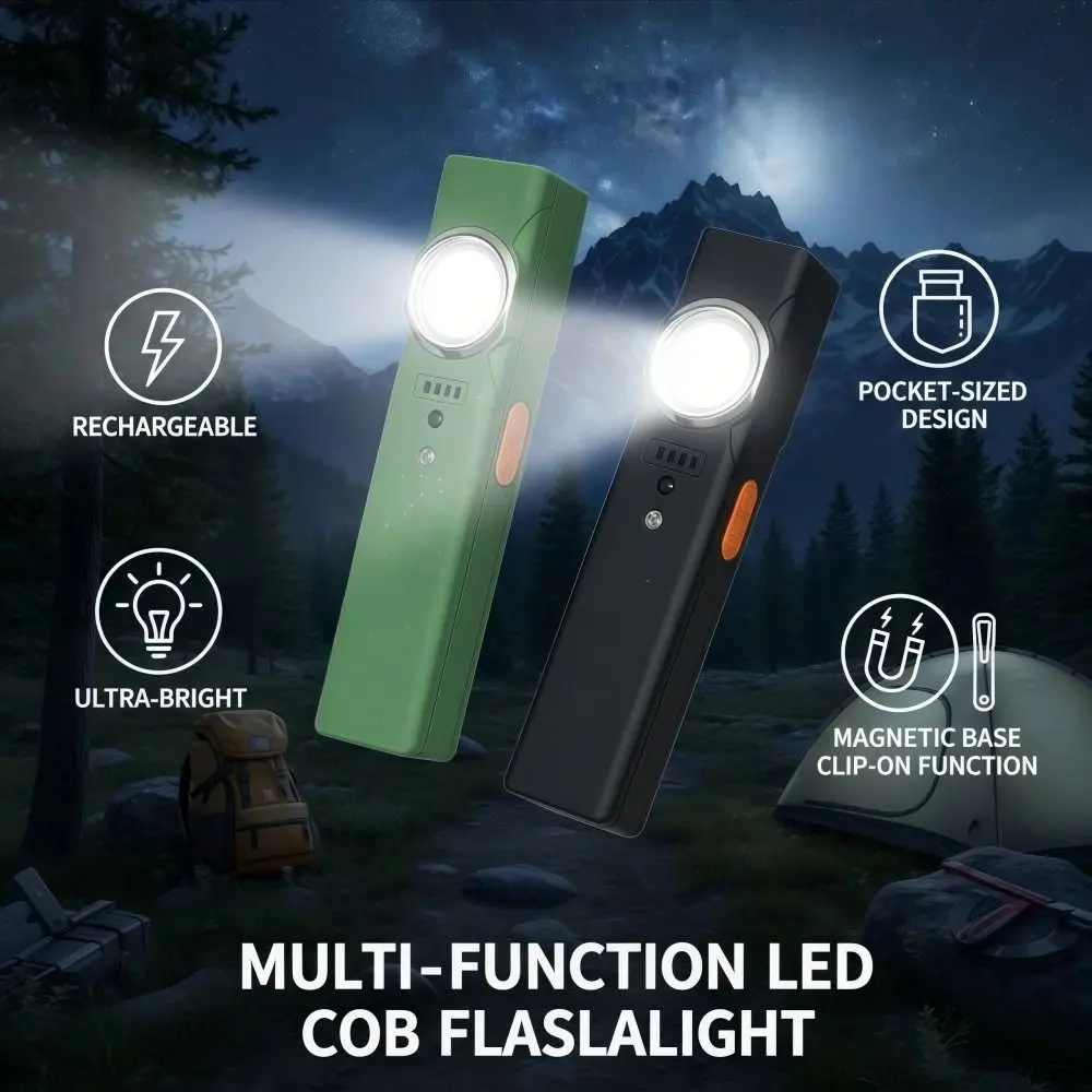 

Светодиодный рабочий фонарь COB, супер яркий портативный фонарик с зажимом, магнитный перезаряжаемый мощный фонарик, уличный аварийный фонарик