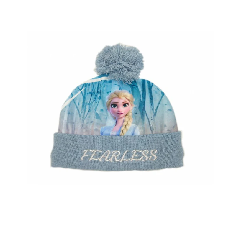 Disney Princess Frozen Hat Baby Girls Winter Hat Warm Knitted Hat Kids Windproof Cap Elsa Baby Girls Cap Christmas Gift