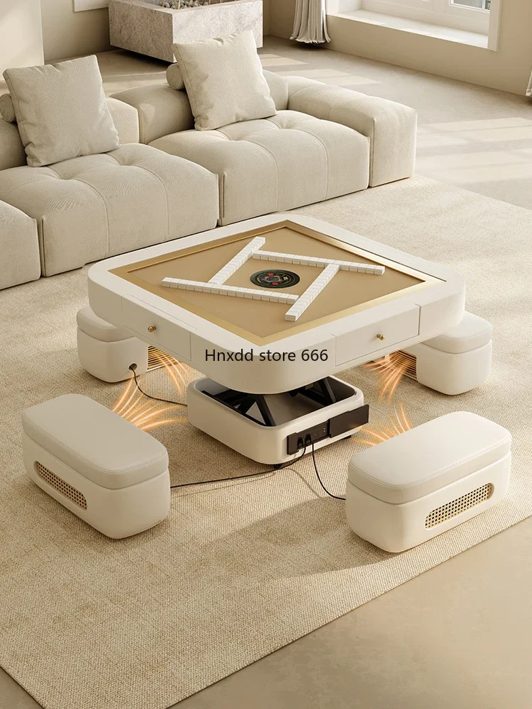 Electric lift mahjong dining table tea table dual-purpose