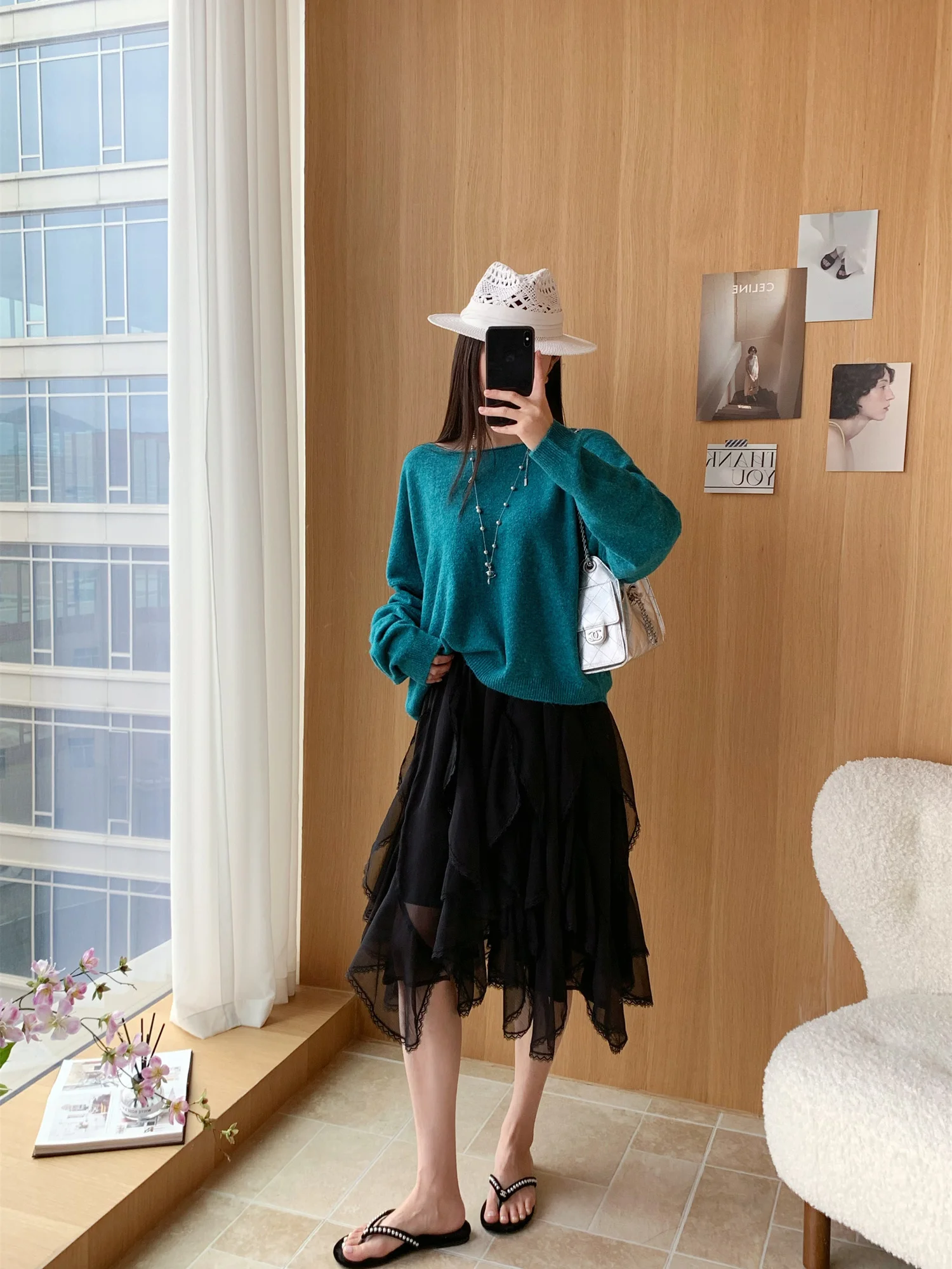 

Весенний свитер Dopane Color Blo в американском стиле, вязаный, свободного кроя, с заниженной линией плеч, женский, шерстяной, с длинными рукавами