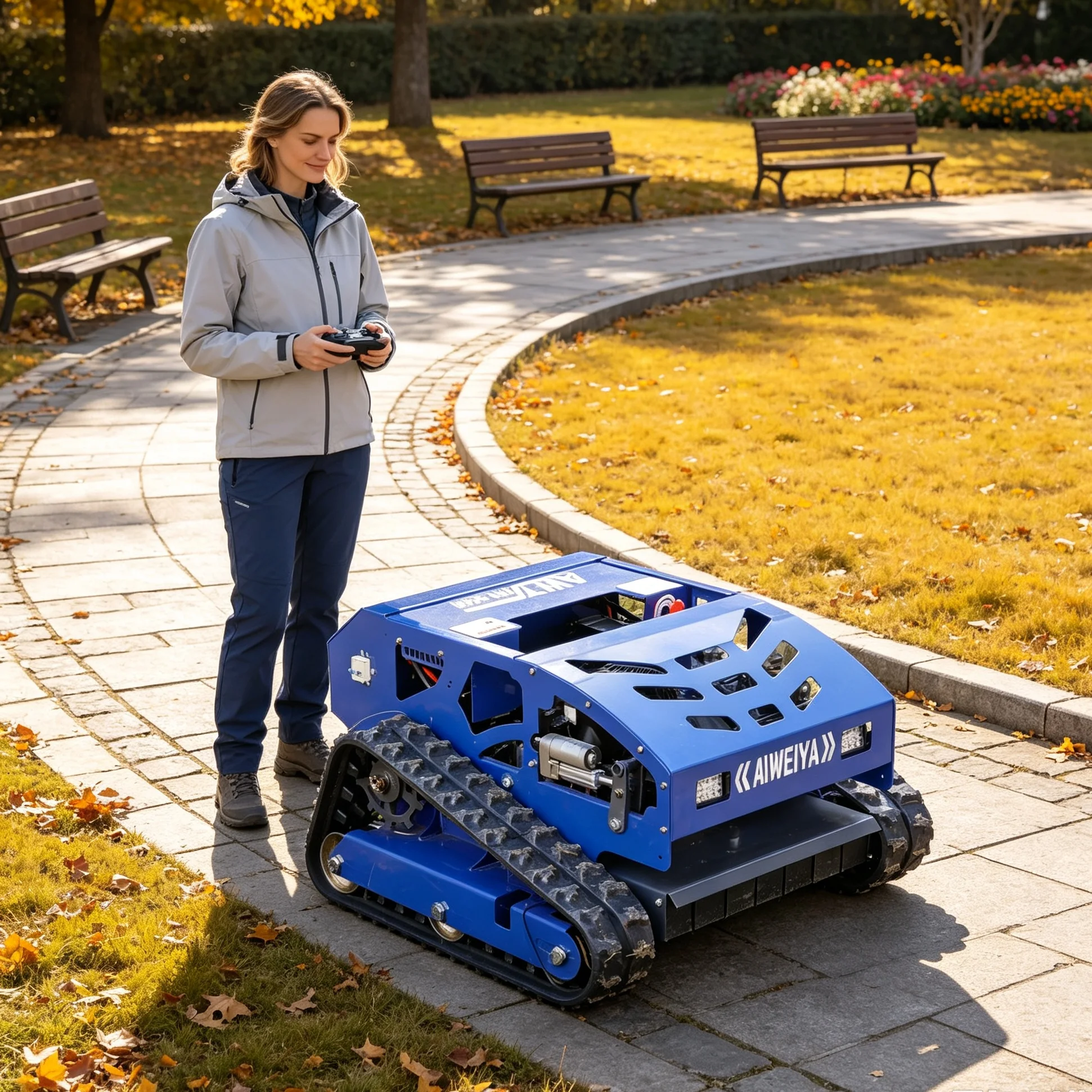 Customized For Landscaping Team RC Self‑Propelled Lawn Mower, Stable Output Guarantees Mass Mowing Efficiency