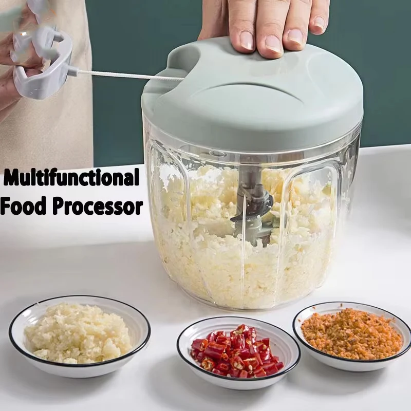 

Manual Crusher Vegetable Cutter 500/900ML Chili Onion Garlic Chopper Hand Pull Vegetable Cutter Kitchen Cooking Tools