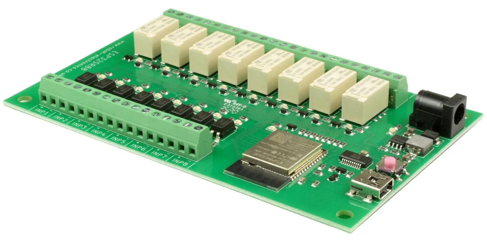 ESP32SR88 - WIFI 8 X 1A Relays Ethernet Relay Expansion Module Relay Module Development Board