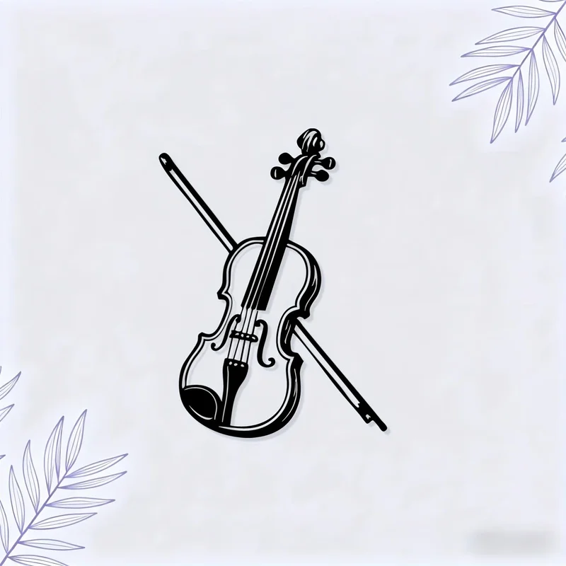 A wall sculpture Violin and Bow Metal Wall Decoration，Dynamic violin and bow sculpture mural 1pc