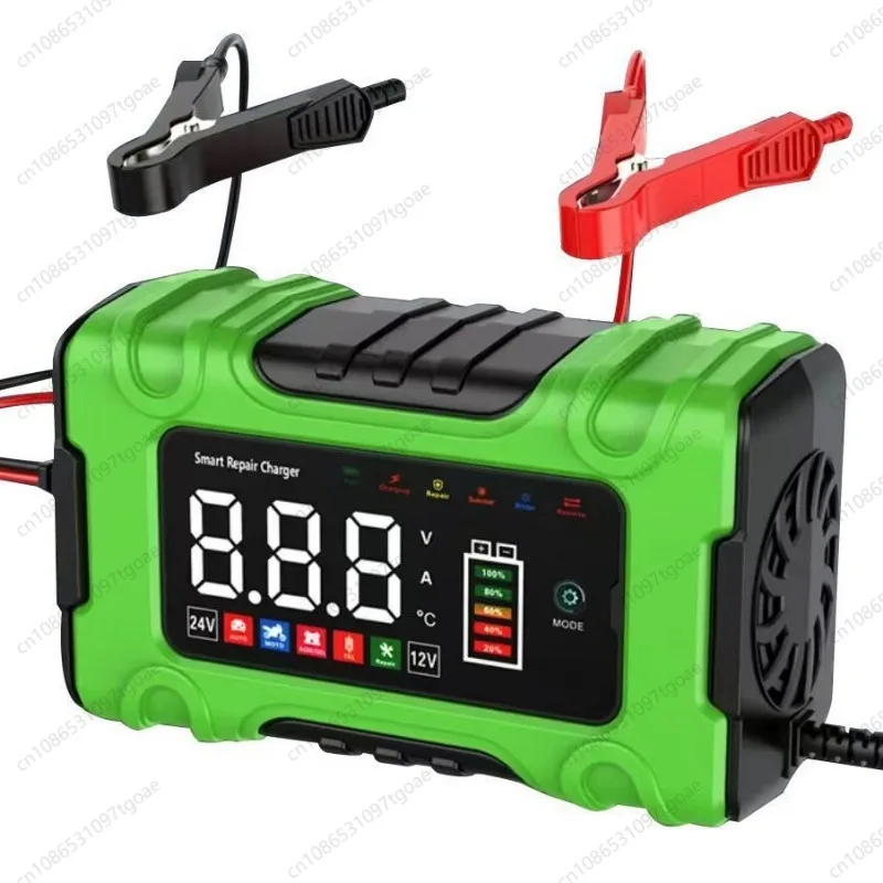 Foreign Trade Special 12V 6A Large Color Screen Lead-Acid & Lithium Battery Repair Charger for Cars & Motorcycles
