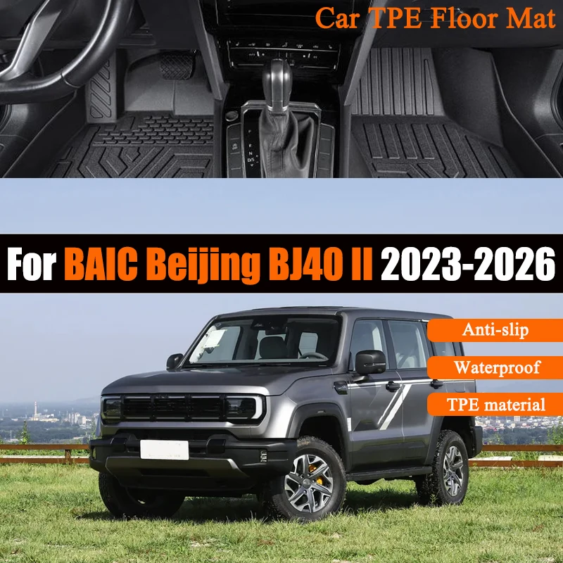 Für BAIC BJ40 II MK2 2023 2024 2025 2026 TPE-Material Auto-Fußmatten Wasserdichte Unterlage LHD Fußteppiche Fußpolster Zubehörteile