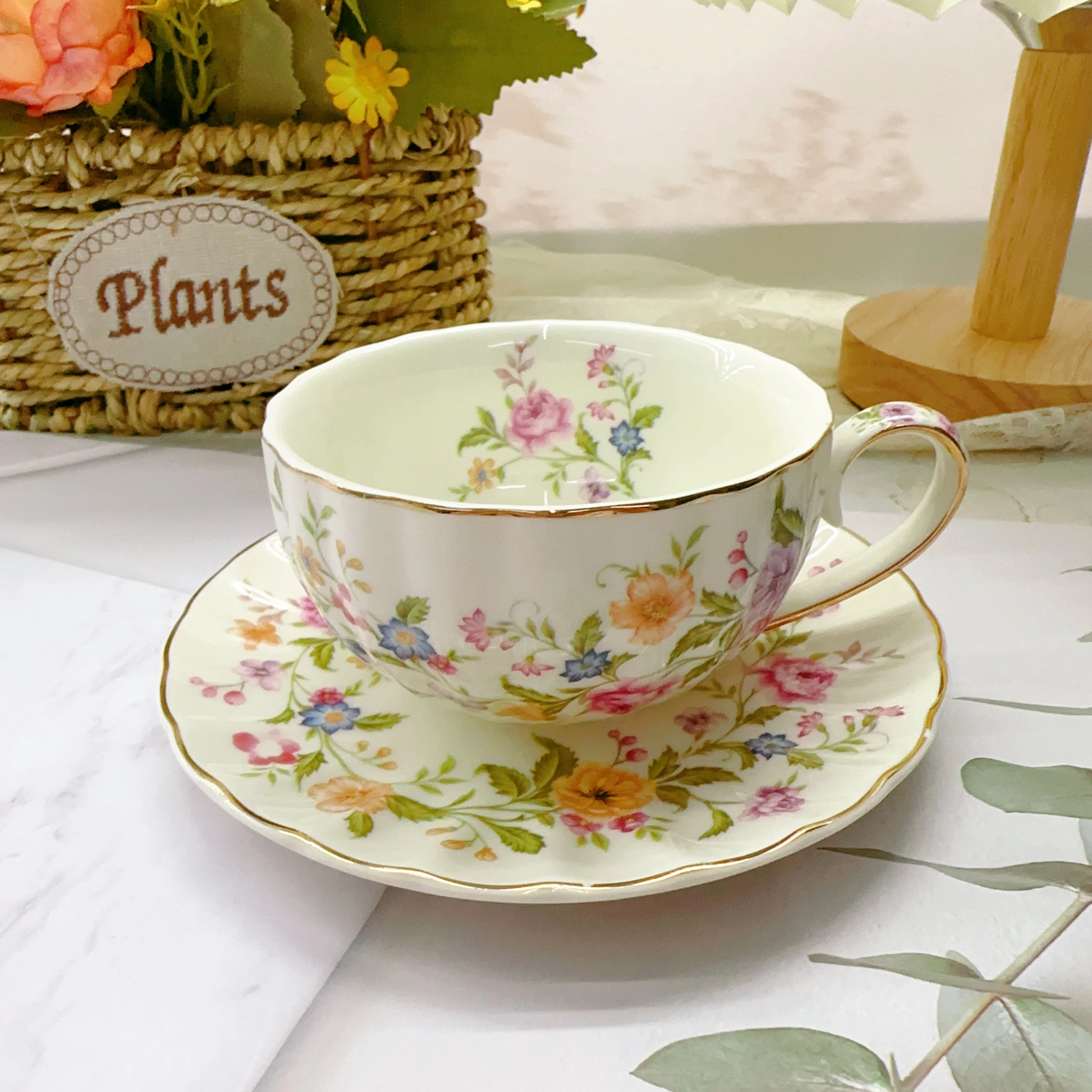 Colorful Afternoon Tea Exquisite European Pumpkin Cup Coffee Cup Plate-180ml