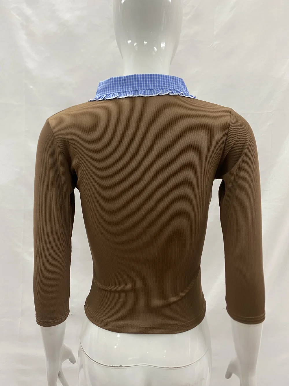 2026 new spring and autumn retro style contrasting long sleeved top for daily street fashion, casual and versatile, niche ins - view 5