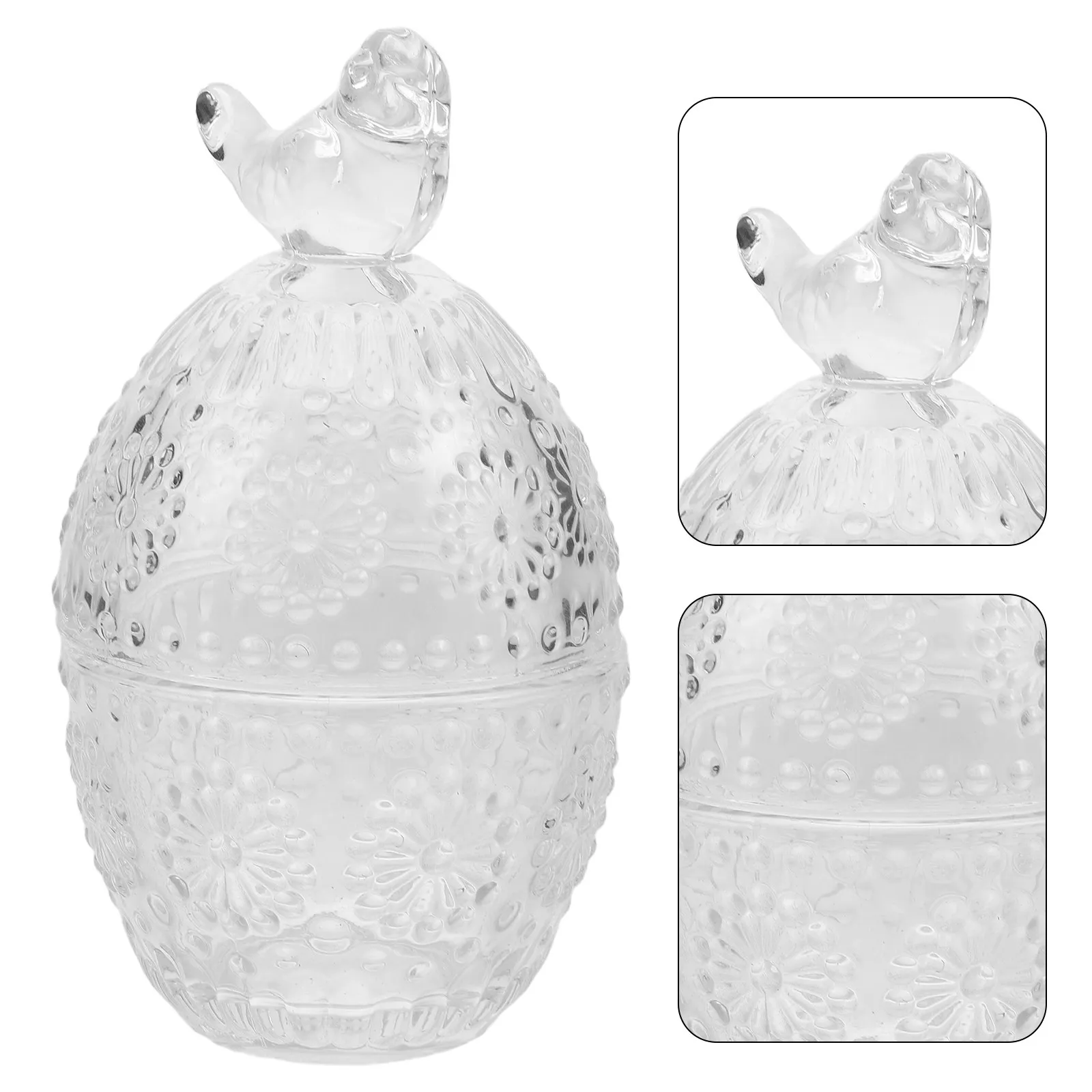 

Стеклянная банка для конфет в форме пасхального яйца, прозрачный контейнер с крышкой в скандинавском стиле для печенья, шоколада, сладостей, праздничное хранение на кухне