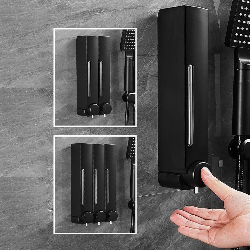 Dispensador de jabón de 420Ml, contenedor de jabón y Gel, montado en la pared, para ducha, champú y líquido, para Hotel