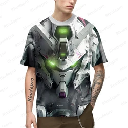 Camiseta masculina de manga curta gundam, roupas hip-hop, roupas cosplay, moda streetwear, novo modelo, 2024