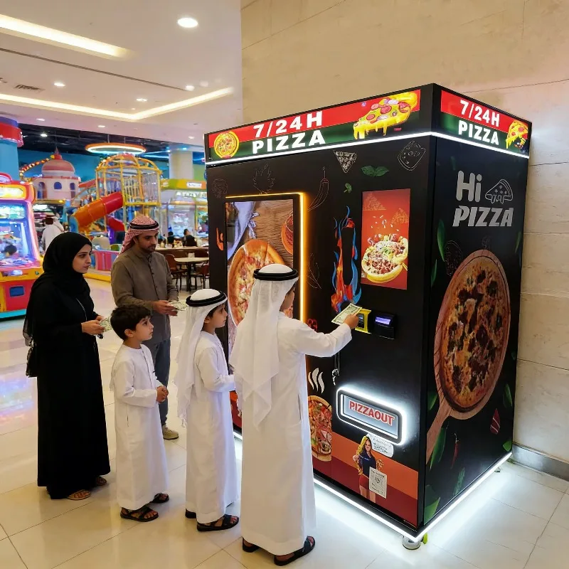 Self Service Pizza Vending Machine Commercial Pizza Maker Automatic Heating Fast Cooking Pizza Food Equipment