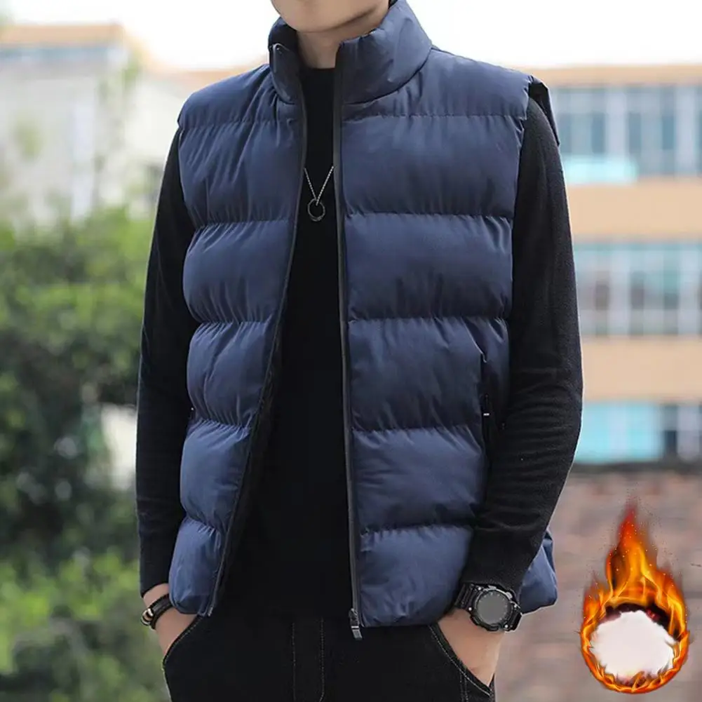 Outdoors Padded Men Casual Vest Man Sleeveless Warmer Hiking Clothing Thermal Fashion Men's Winter Coat