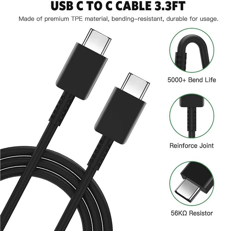 For Samsung A23 A25 A35 A55 A11 A12 A13 A14 A15 Super PD Fast Charger Cable 3A 25W USB C To Type C Line 1/2/3M For Galaxy S24+