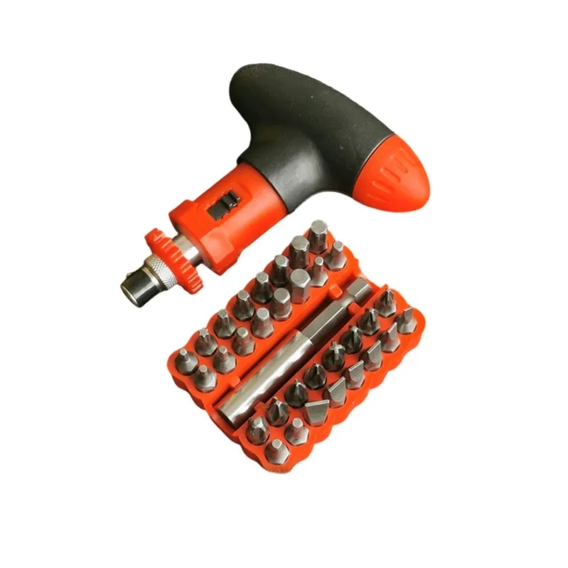 

ABXF-Multi-Function Ratchet Screwdriver In Chrome Vanadium Steel Featuring T-Handle, Umbrella Handle, And Extensible Bit