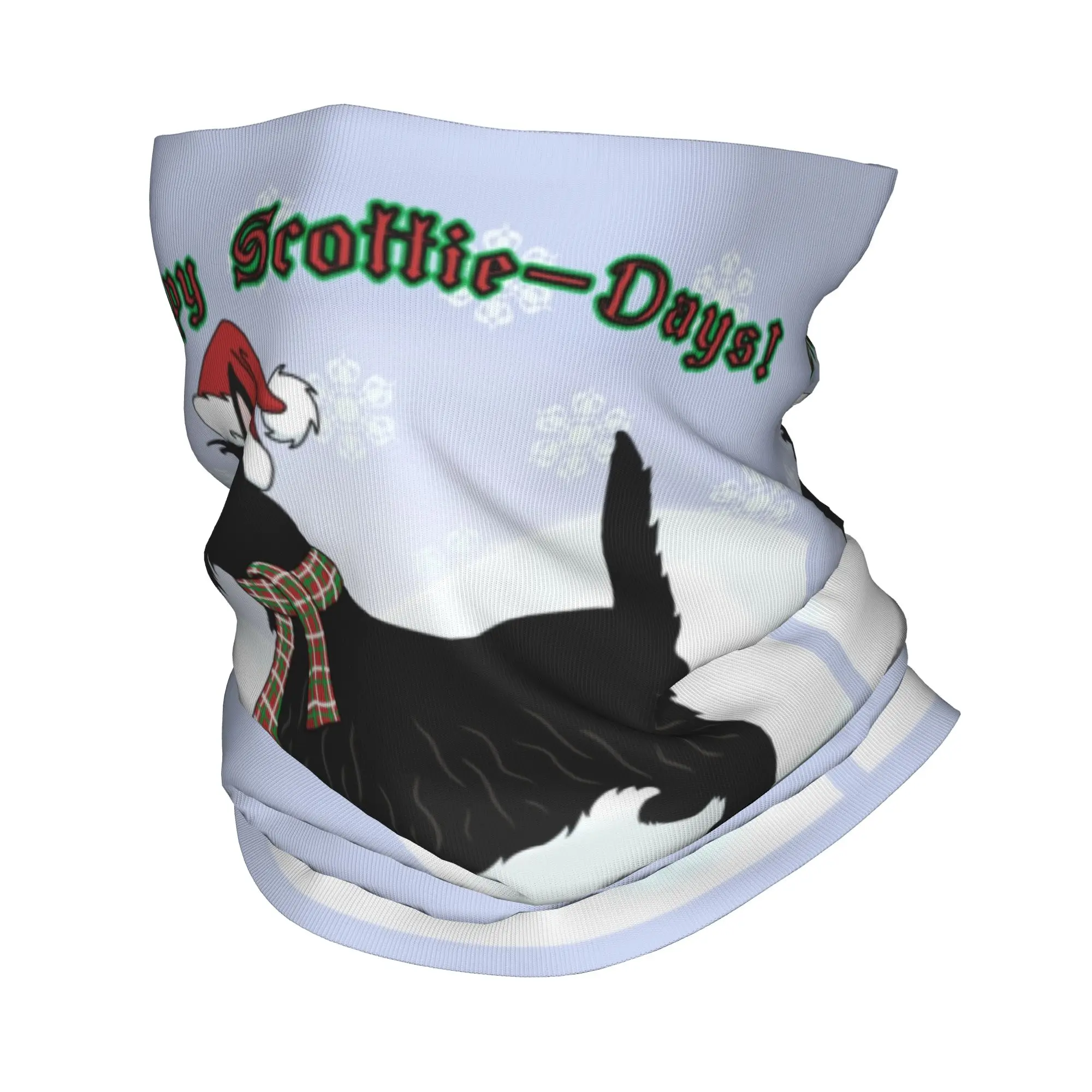 Custom Happy Scottie Terrier Days Neck Gaiter Women Men UV Face Shield Winter Dog Aberdeen Terrier Pet Bandana Scarf for Ski