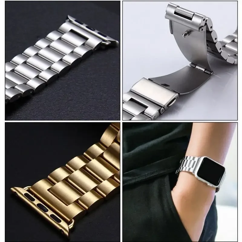 Metal Strap for Apple Watch Band 44mm 40mm 45mm 41mm 42mm 38mm Stainless Steel Wristband for iWatch Series 8 Ultra 49mm Dropship